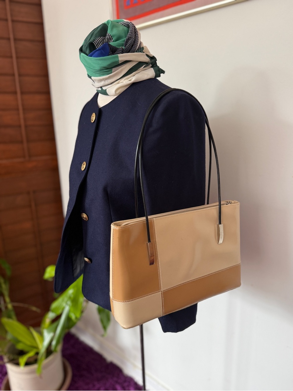 Carolyn Bessette Vibes | Vintage 90s Colorblock Mini Shoulder Bag